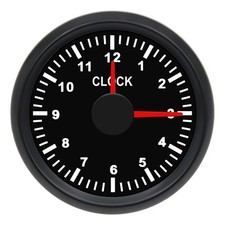 52mm Clock Gauge 12hours Clock Meter Red Backlight Hour Meter Car Boat Marine Us