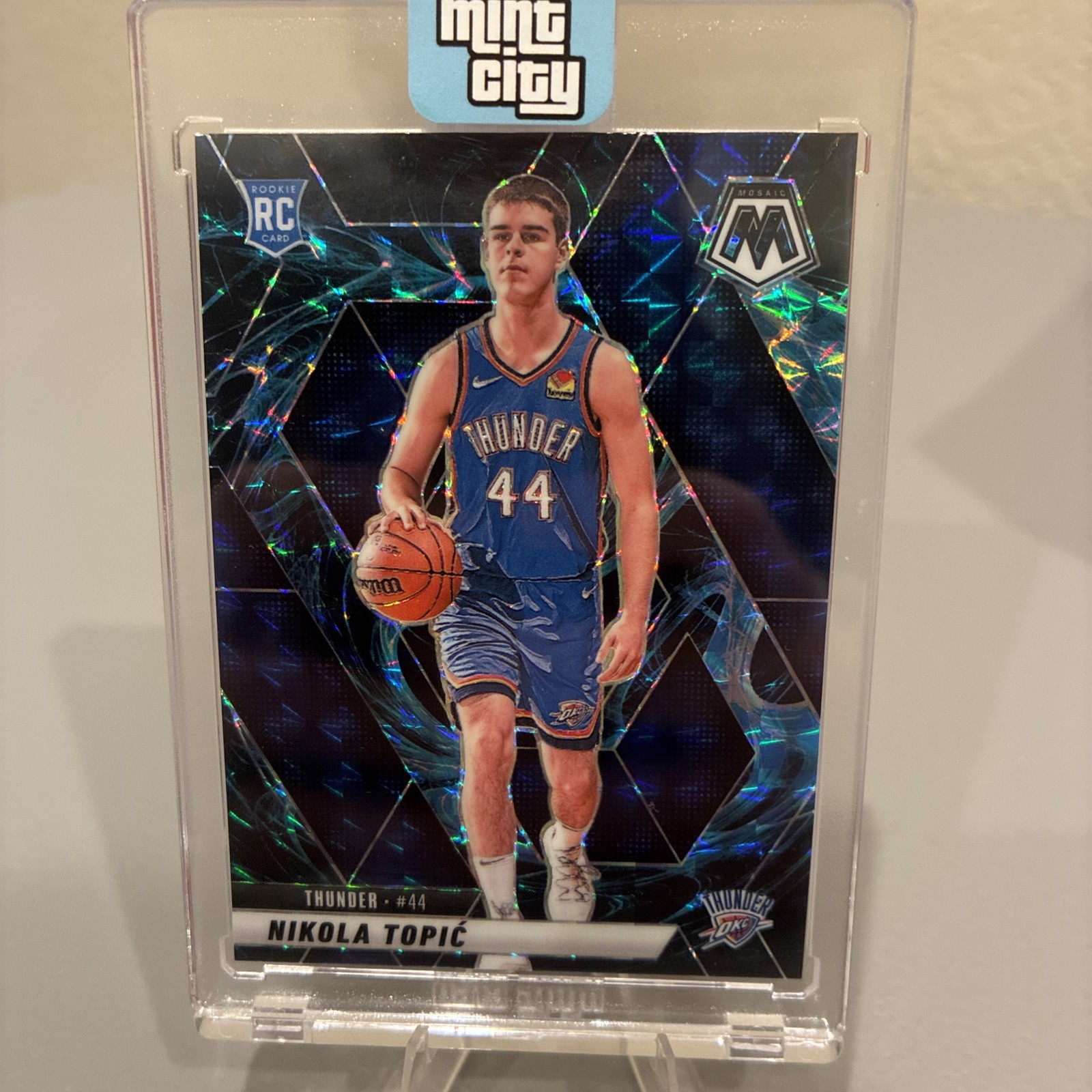2024-25 Panini Mosaic Nikola Topic #242 Genesis OKC Thunder Rookie card SP