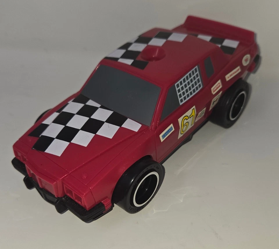 1985 Monte Carlo CFG Kenner Race Car #61 Pull Back Racer Red Plastic - Image 4 of 4