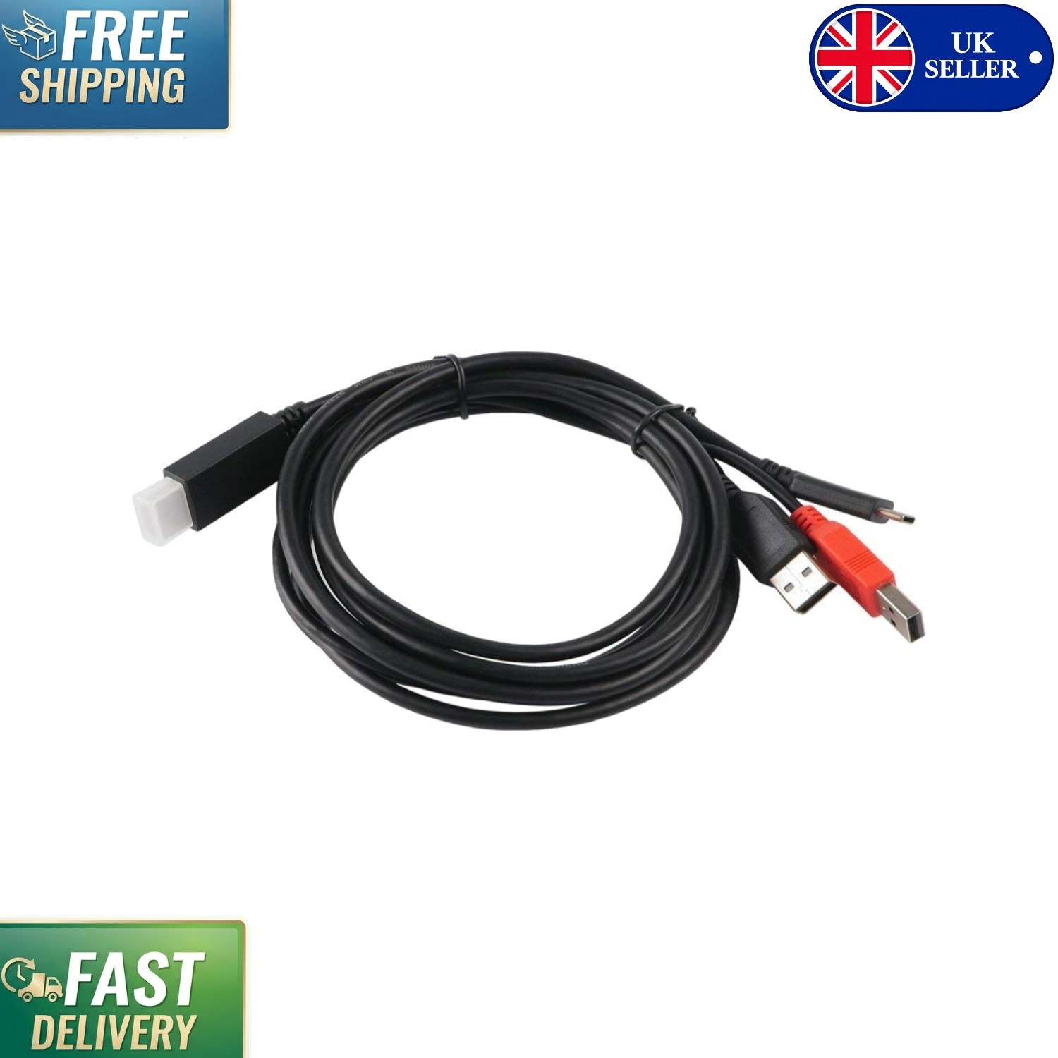Black 3-in-1 USB Cable for Xp-Pen Artist Graphic Tablets - Unify Your Setup