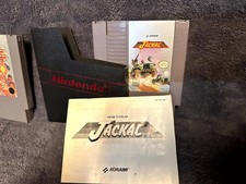 Jackal (Nintendo NES, 1988) Authentic Cartridge, Manual & Logo Sleeve-Untested