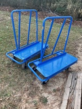 Blue Metal Platform drywall Carts with Handles Set of 2