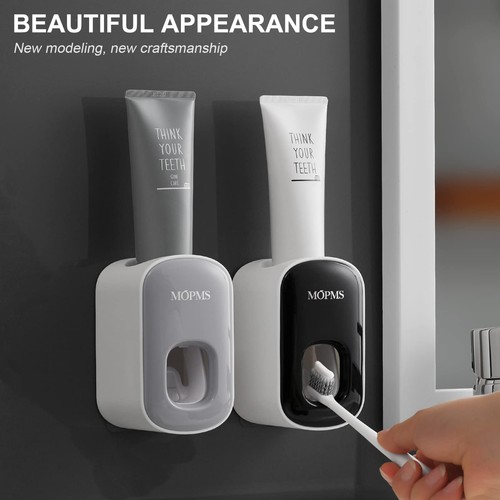 Dispensador de pasta de dientes montado en la pared para baño exprimidor automático de pasta de dientes... - Imagen 9 de 9