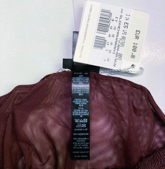 Calzoncillo La Perla Maharani Borgoña M/IT 3 NUEVO CON ETIQUETAS Foto 4 de 4