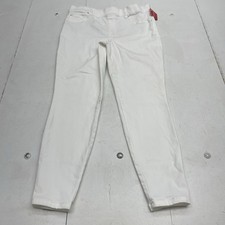 Spanx Shape Everywhere White Ankle Skinny Pull On Jeans Women's Size XL Defects
