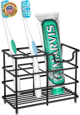 Toothbrush Holders for Bathroom, 5 Slots Black Stainless Steel Bathroom Accessor