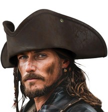 Colonial Tricorn Pirate Hat for Women Men Adult Revolutionary War Costume