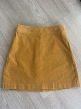 J CREW Factory Mustard Corduroy Skirt size 0 Lined Corduroy A Line Mini Skirt