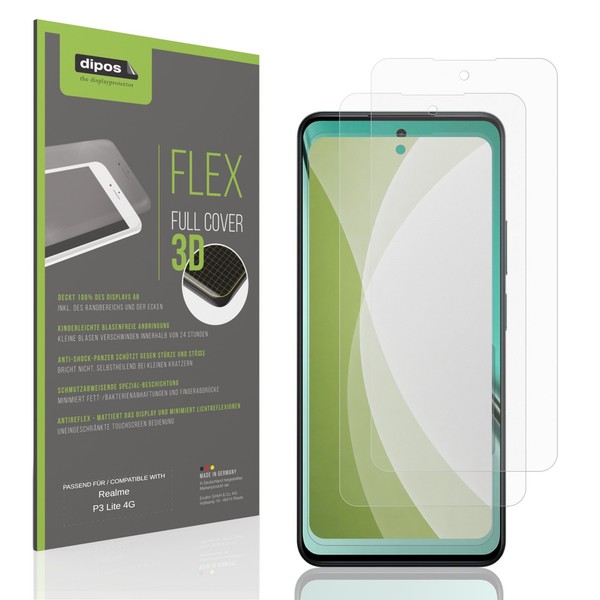 2X Full Cover Schutzfolie Matt FüR Realme P3 Lite 4G Panzerfolie Anti-Shock-image