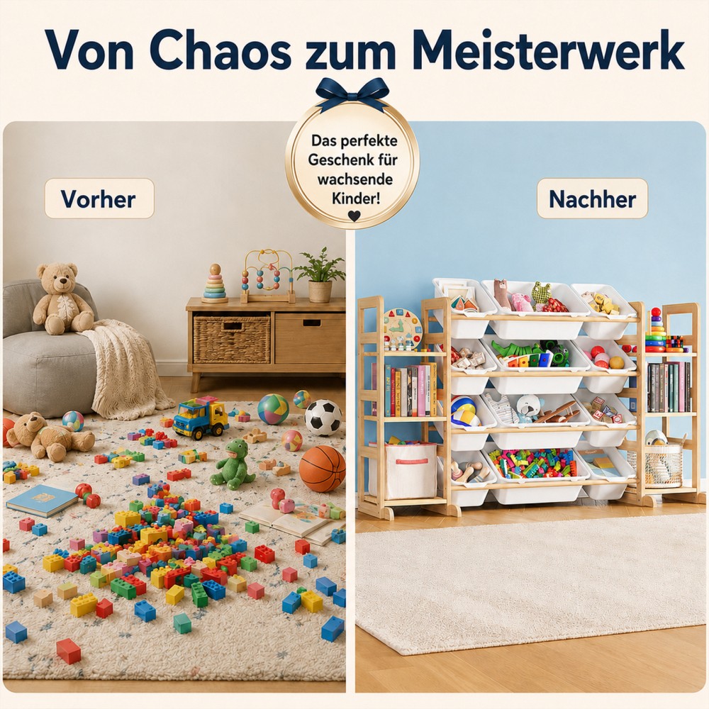 Scaffale per bambini con 12 scatole portaoggetti foto 6