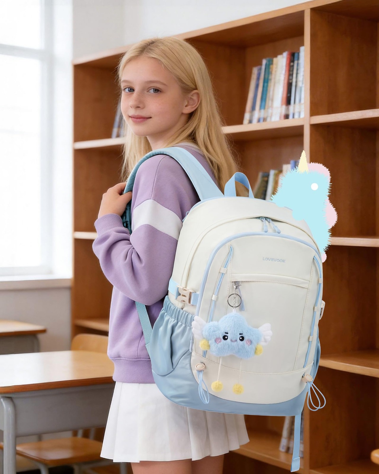 Backpack Essentials Girl School Backpack for Teen Girl, Cute Bookbag for Student, Daypack | eBay