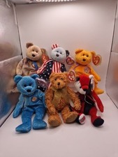 TY Six Beanie Babies - Teddy Bears (1999-2002)- including Celebrations.