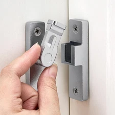 Silvery Zinc Alloy 90 Degree Right Angle Flip Gate Latch for Barn Doors Window