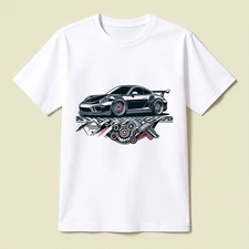 Porche Power Performance White  Cotton T Shirt