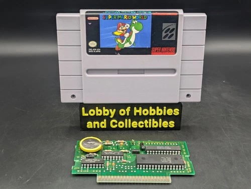 Super Mario World ( Super Nintendo SNES ) New 20yr Battery - Authentic - Cleaned