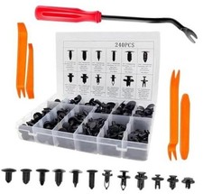 240PCS Bumper Retainer Clips Nylon Plastic Rivets Fasteners Push Retainer Kit