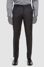 Hugo Boss Men's Black Wool Solid Slim Flat Front H-Genius Pants Suit Size 38R