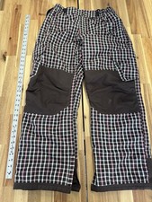 Lands End Snow Pants Waterproof Kids 18 Plaid Youth Ski Snowboard