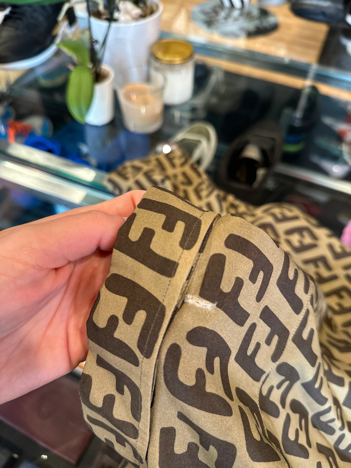 Fendi Silk Monogram Button Down Size Large - image 2