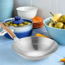 small stainless steel pan Nonstick Reusable Stainless Steel Supply Handled Wok