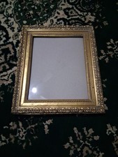 Antique Ornate Picture Frame Metal Gold Free Standing