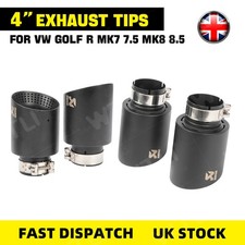 4” STAINLESS STEEL MATT BLACK AKRAPOVIC EXHAUST TIPS f/VW GOLF R MK7 7.5 MK8 8.5
