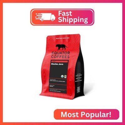 Equator Coffees, Mocha Java Blend, Organic Whole Bean Coffee, Medium Dark Roast,