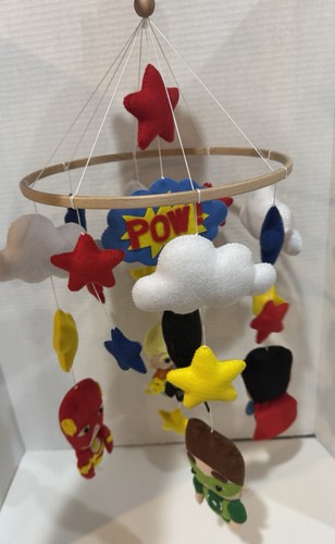Handmade Superhero DC Comics Felt Baby Crib Mobile Nursery Decor