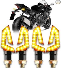 4pcs Arrow Motorbike Turn Signals 15 Led 12v Blinkers Indicators Amber Lamp Comp