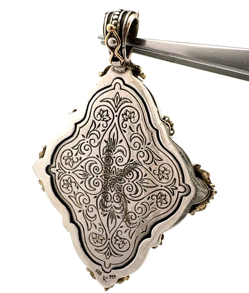 Colgante Cruz Madreperla Oro 18k Plata de Ley 925 Diseñador Konstantino Foto 4 de 4