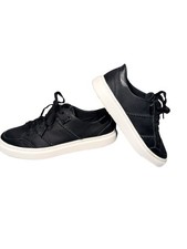 UGG LOAFERS LACE UP WOMENS SHOES BLACK LEATHER SIZE 9