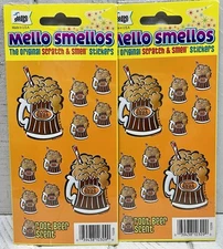 Vintage Mello Smellos The Original Scratch & Smell Stickers Root Beer 2003 2 Pk.