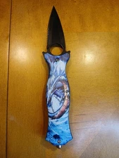 ElitEdge Collectible Blue Fantasy Dragon Folding Pocket Knife 3.75 Inch Blade