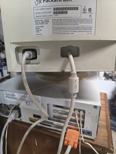Packard Bell 650CD Desktop Computer 1401S Monitor With Speakers Tested Works - Picture 5 of 10