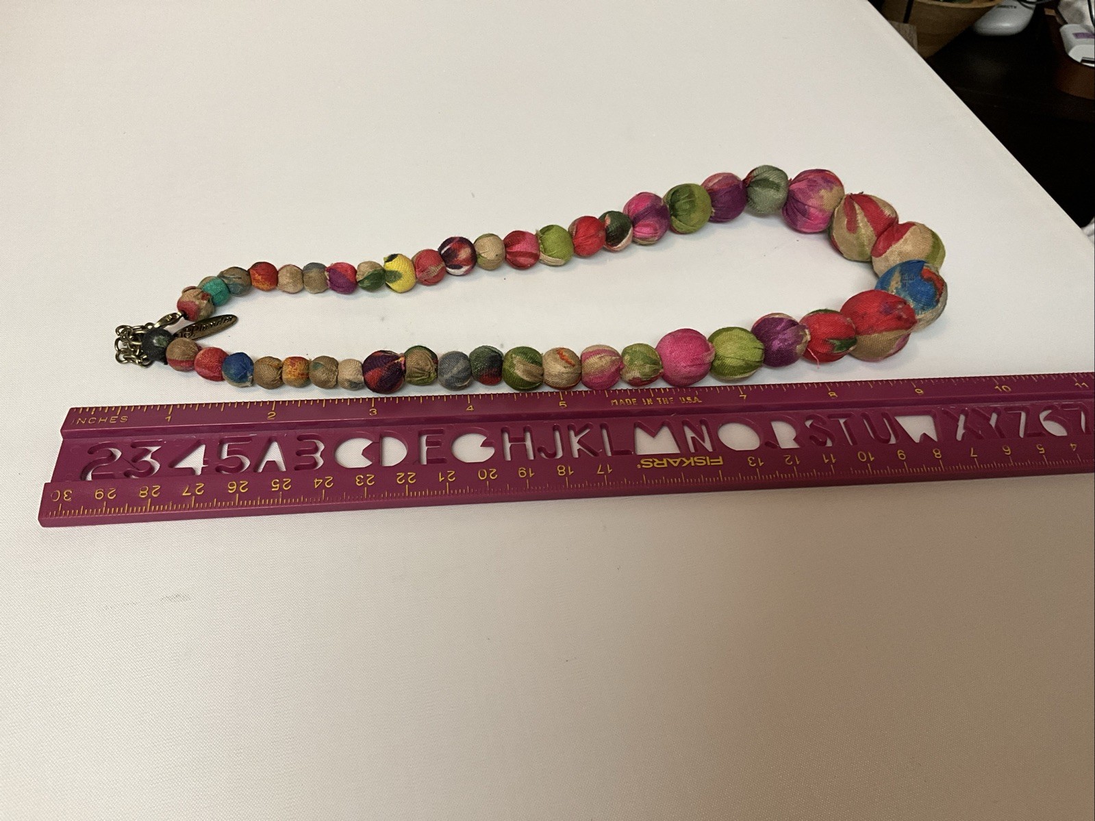 Plunder Multi Colored Fabric Material Beaded Neck… - image 9