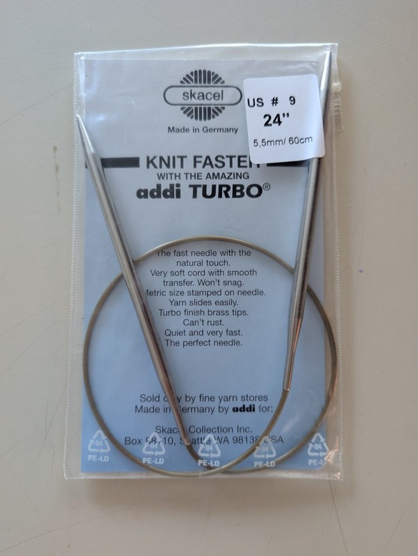 SKACEL Addi Turbo 24" US #9 5.5mm/60cm Circular Knitting Needles Germany
