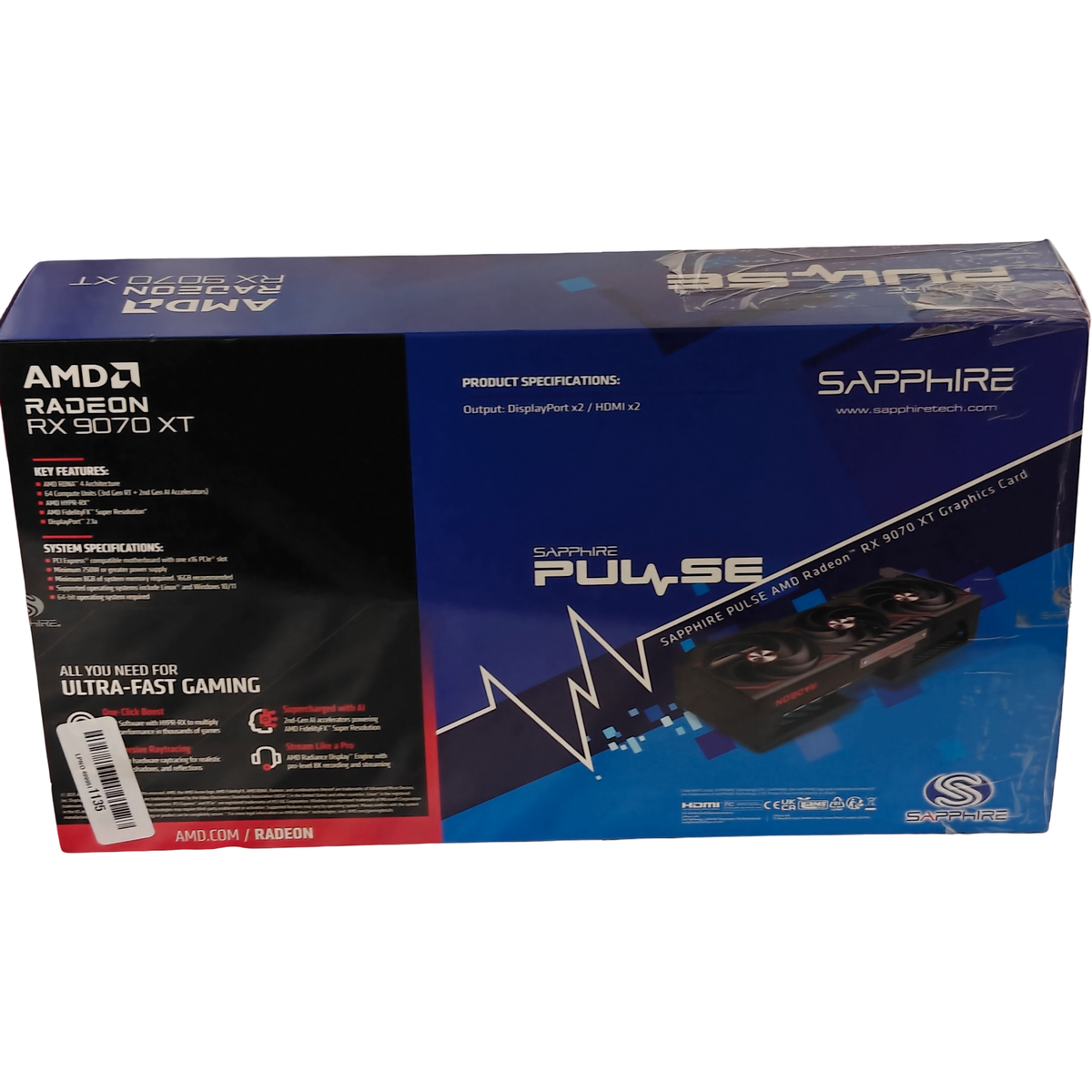 Sapphire Pulse RX 9070 XT 16GB AMD Radeon Graphics Card Open Box