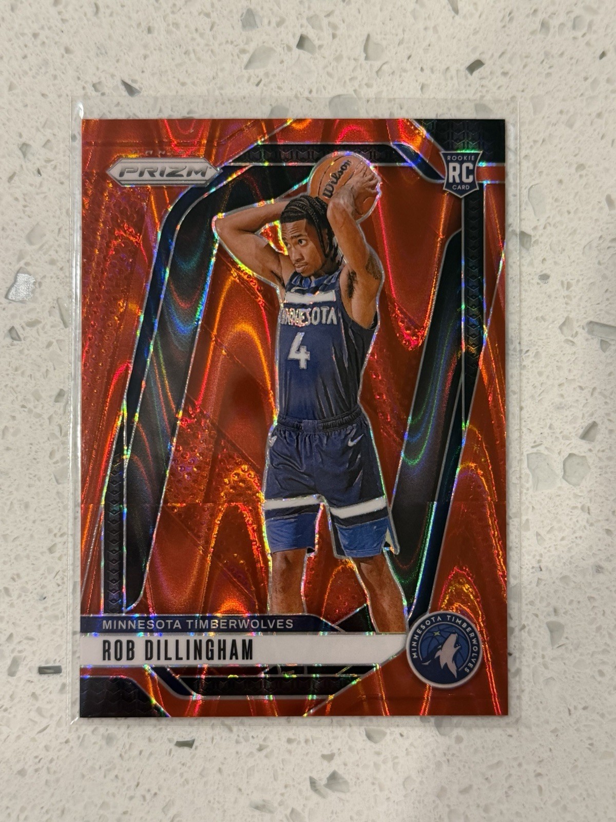 2024 Panini Prizm #250 Rob Dillingham Red Seismic RC /299 Twolves Rookie