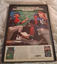 The World's Greatest Baseball Game Epyx Framed Print Ad 1984 8.5x11