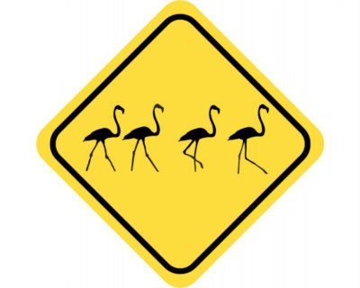 Samunshi Flamingos Warnschild Warndreieck Aufkleber Achtung Vorsicht Tier