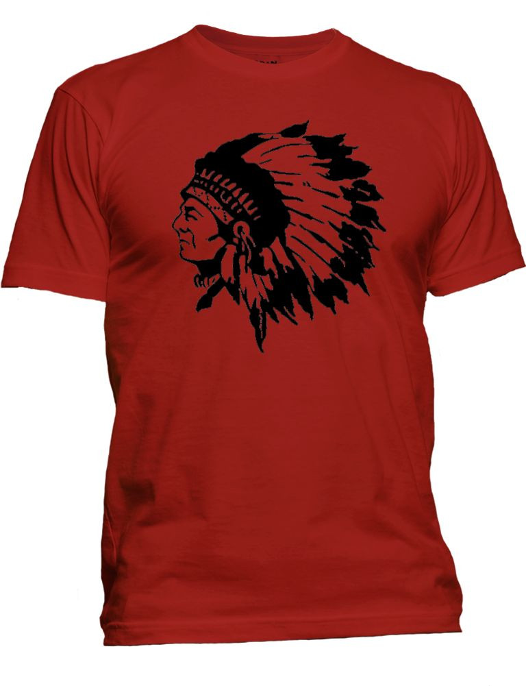 Mens American Indian T Shirts New Men's Black Hawk Indian Chief