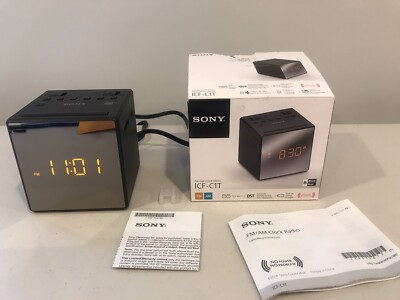 Sony ICF-C1T  Open Box Black Alarm Clock AM/FM Radio w/Instructions Works
