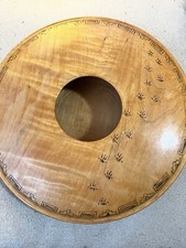 QUILTED MAPLE WOOD BOWL OR VASE SW ENGRAVING FOOTPRINTS 2007 W. Kost OOAK RARE