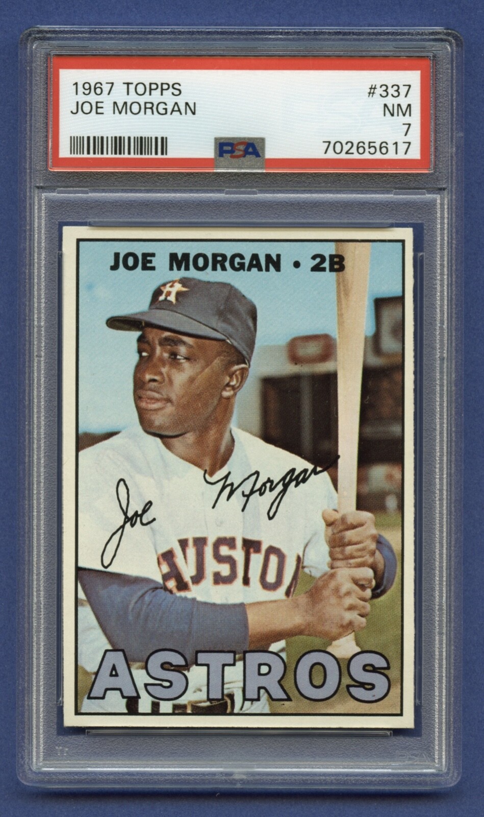 1967 JOE MORGAN PSA 7 NM HOF TOPPS HOUSTON ASTROS GREAT COLOR SHARP (#337) RZC
