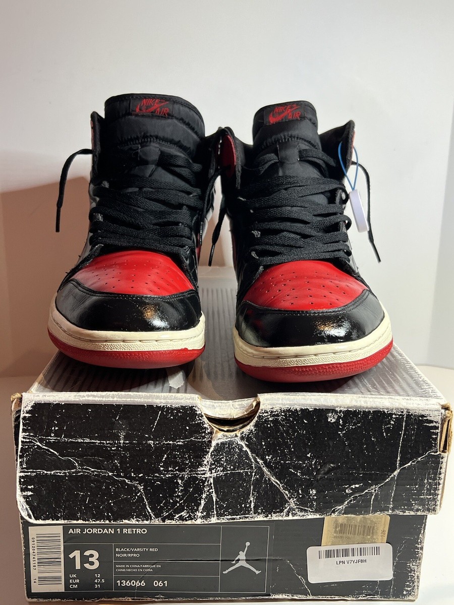 AIR JORDAN 1 RETRO 2001 BRED BANNED MEN SZ 13 136066-061 W/ OG BOX