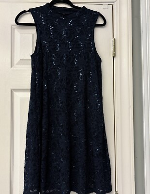 tiana b lace dresses Tiana B. Dresses | Tiana B Blue Short Sleeve Summer Lace Sheath Dress S | Color: Blue | Size: S