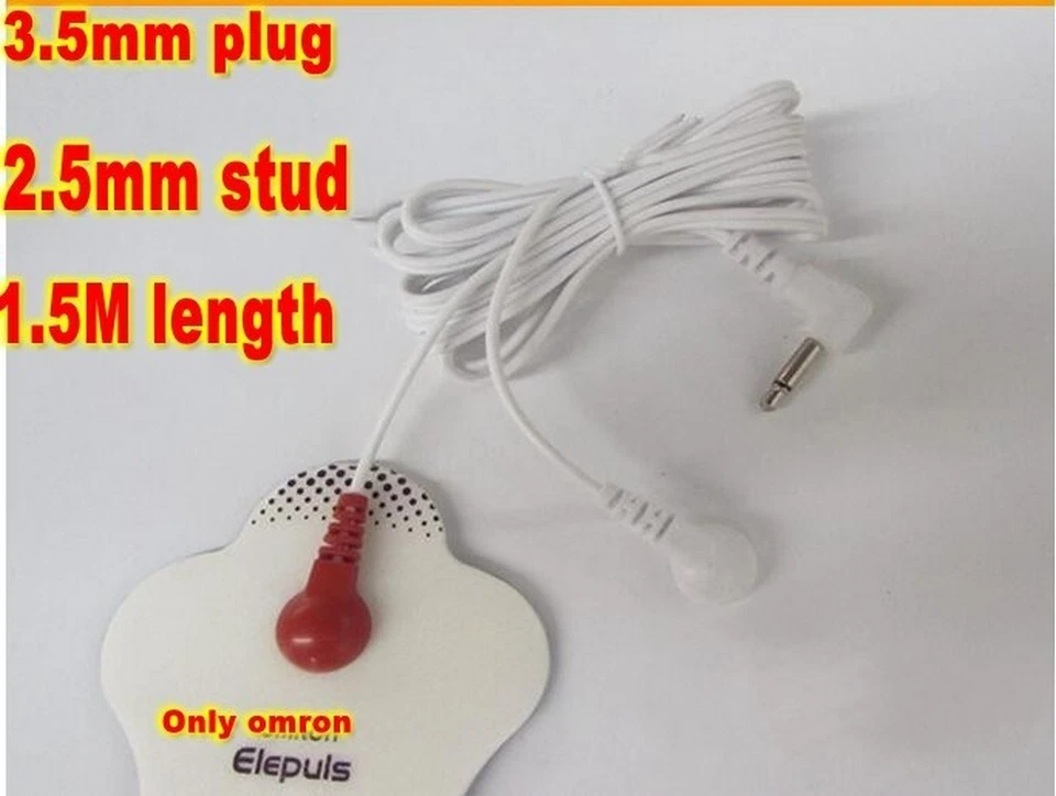 Cable de cable de plomo de electrodo de repuesto macho de 3,5 mm con broches de presión de 2,5 mm para dispositivo Omron Foto 3 de 3