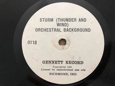 GENNETT Record 78 rpm 0118 STORM (Thunder and Wind) Orchestral Background