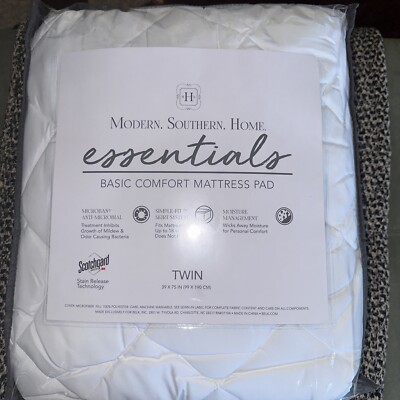 Modern Southern Home Essentials Basic Comfort Mattress Pad for Twin