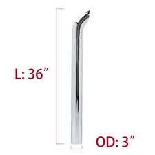 345 Od 364860 Length Curved Stack Pipe Horn Exhaust Truck Tailpipe